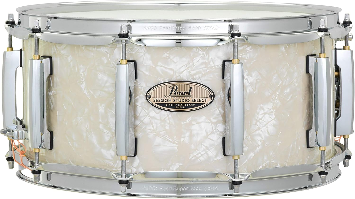 Pearl Session Studio Select Snare drum 14×6.5″ Nicotine White Marine Pearl