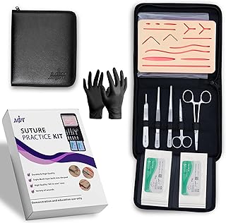 Kit de formation à la suture avec gants en silicone pour étudiants, protection en maille horizontale et verticale pour une meilleure durabilité, à des fins de formation uniquement.