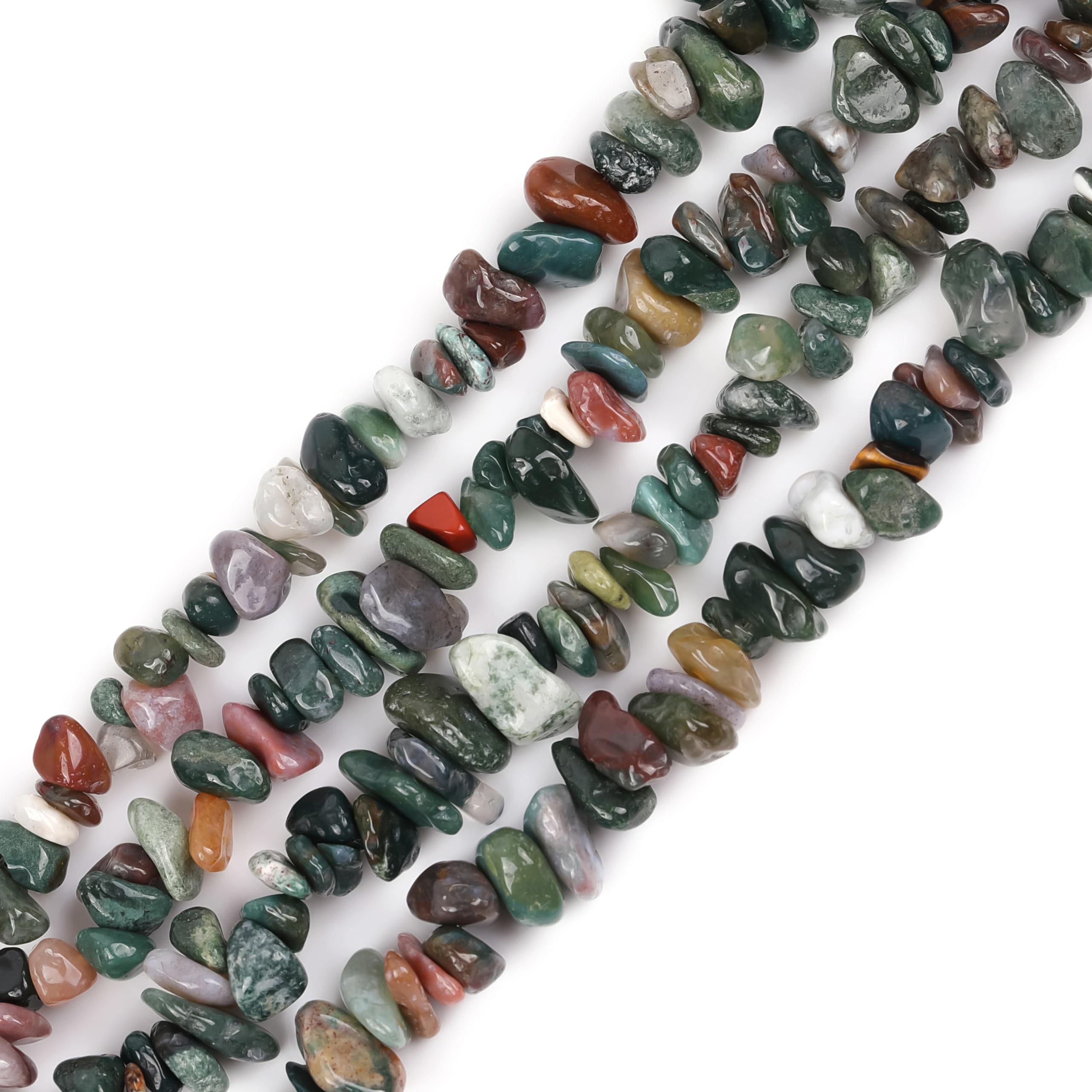 GEM-Inside Genuine Indian Agate Chips 5-8mm Gemstone Semi Precious for Jewellery Making 34" per Strand - Image 3