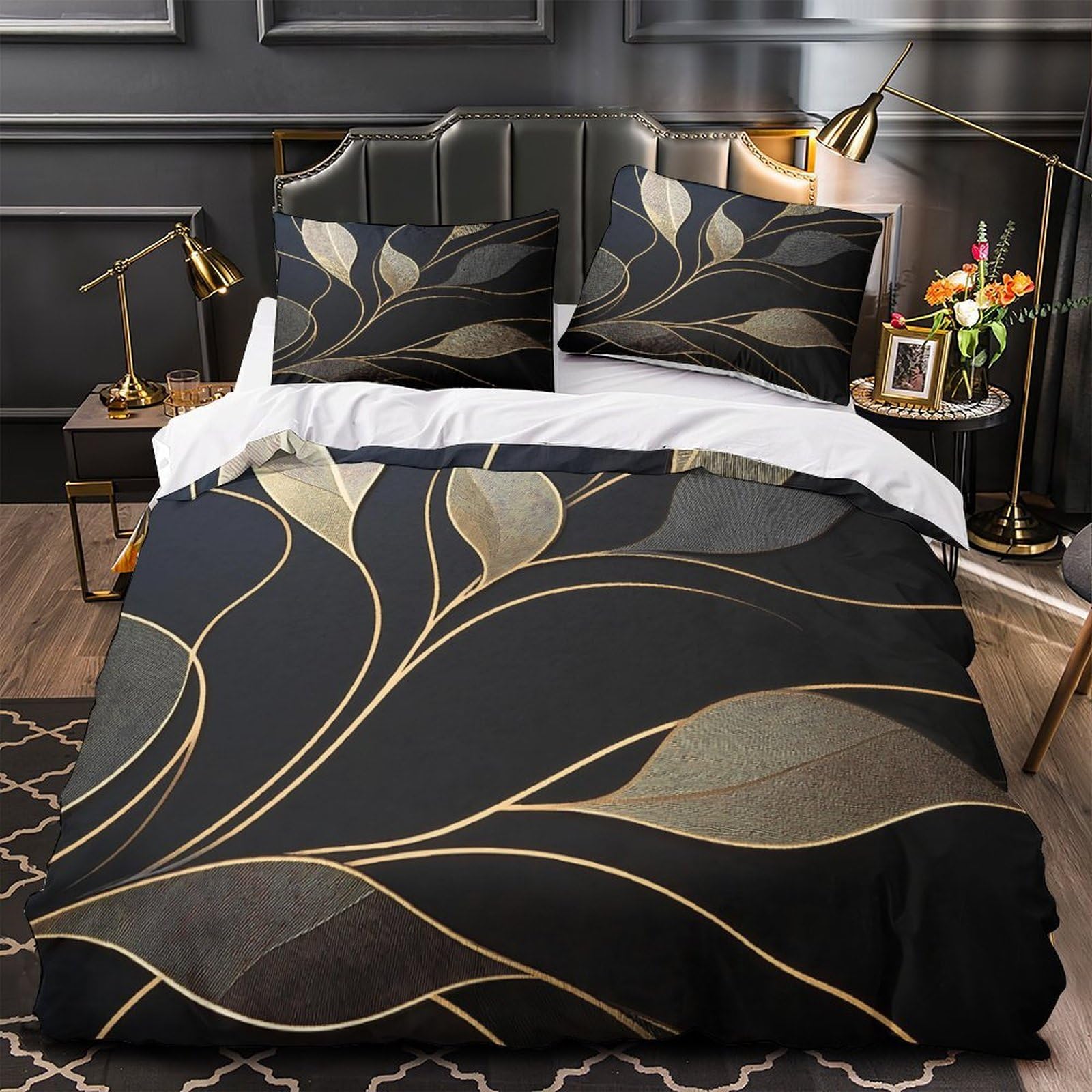 Parure de lit 3d ultra douce hypoallergénique en microfibre résistante à zip