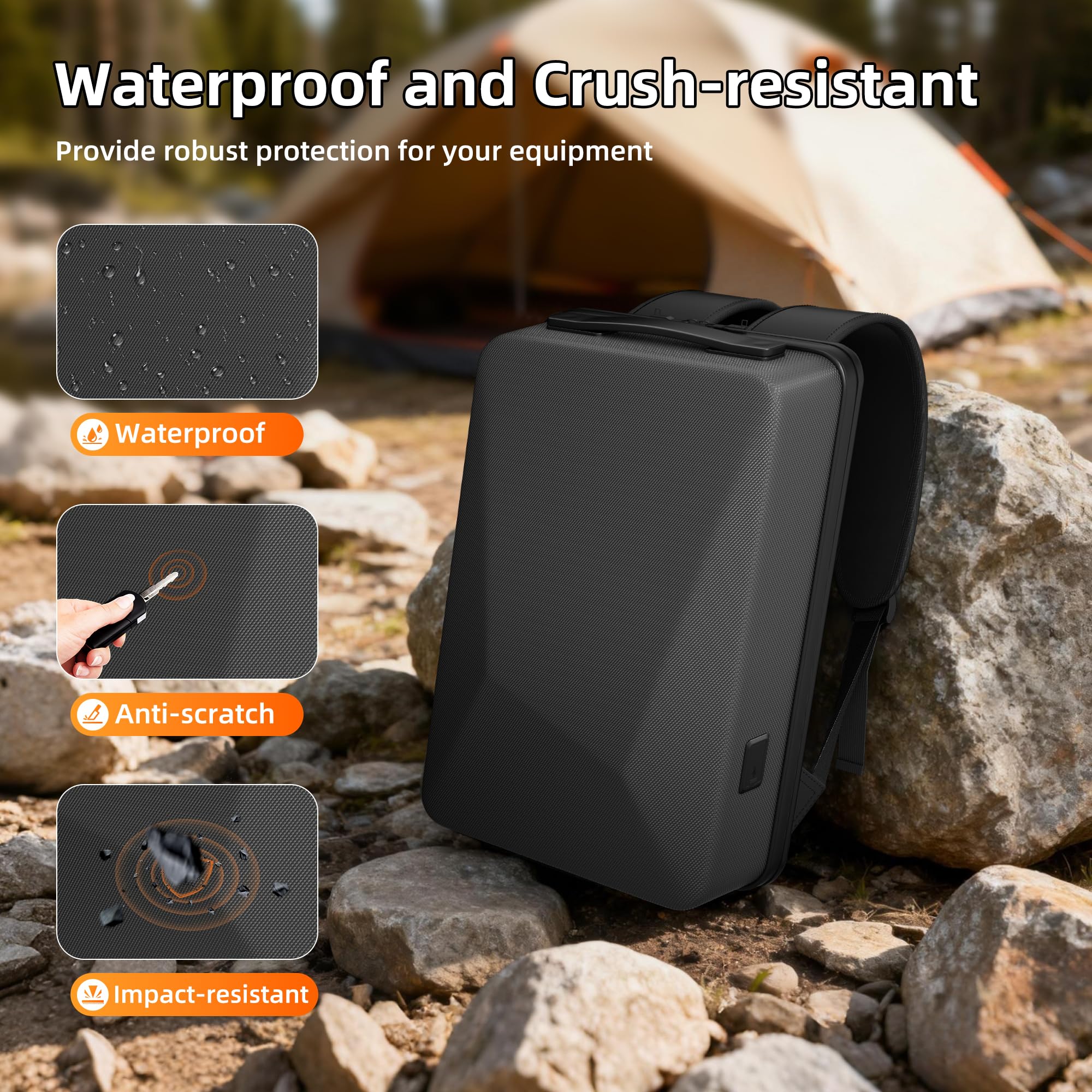 Joinfworld Starlink MINI Zaino Impermeabile con Porta di Ricarica USB,Starlink Mini Case per Cavi di Alimentazione, Adattatore Batteria e Altro con Blocco TSA, Antifurto