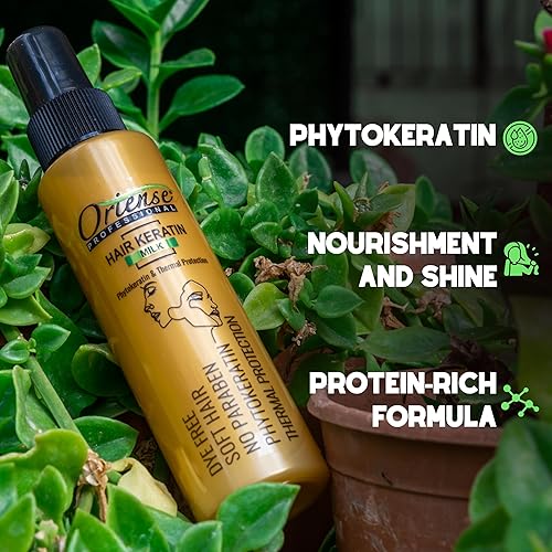 Miniatura 2 de Spray de leche de queratina para el cabello, protección contra el calor con fórmula rica en proteínas y fitoqueratina, mascarilla capilar sin