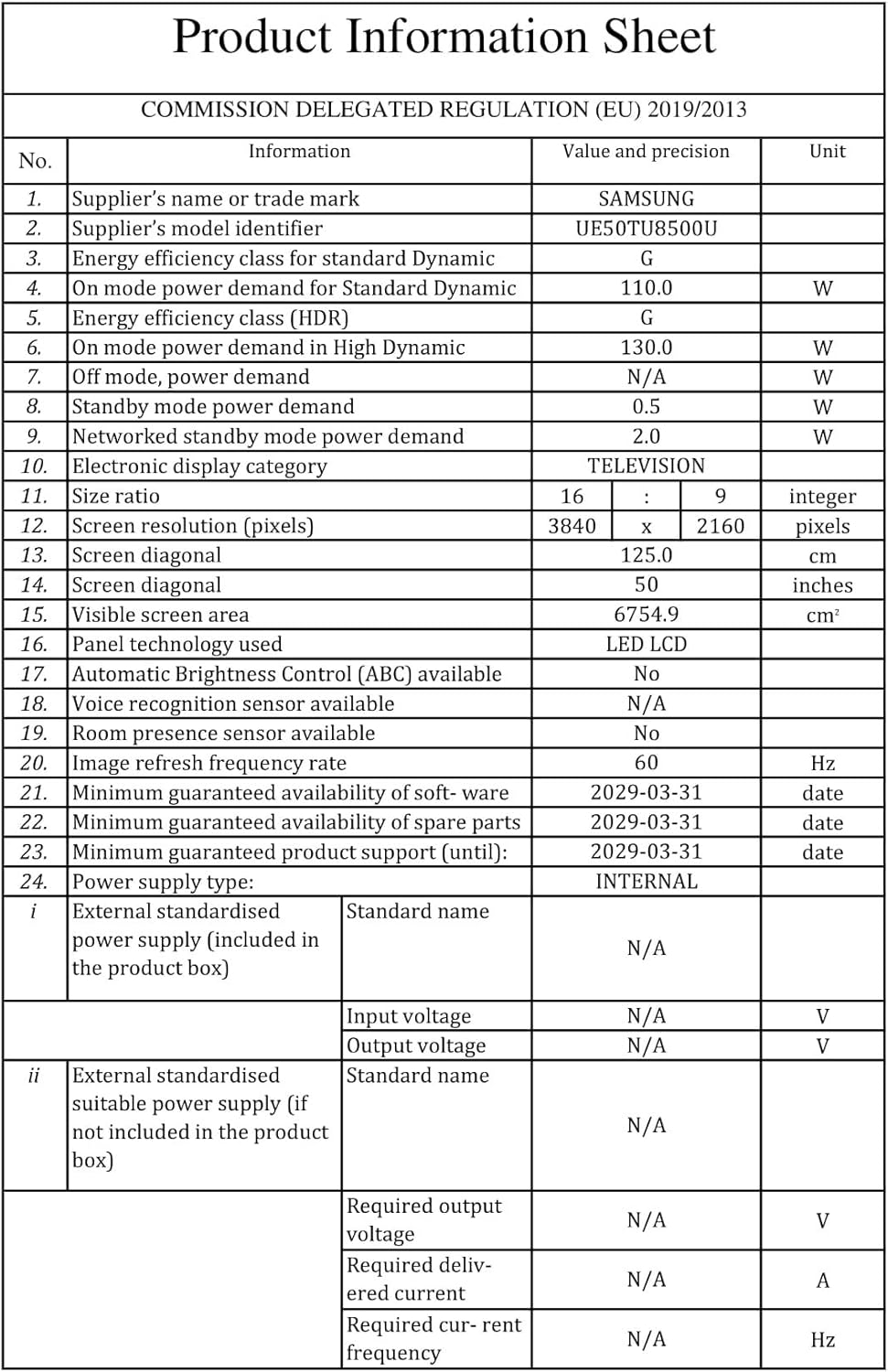 Samsung TV UE50TU8500UXZT Smart TV 50 Serie TU8500, Dinamic Crystal UHD 4K, Wi-Fi, 2020, con Alexa integrata, Nero Samsung TV UE50TU8500UXZT Smart TV 50 Serie TU8500, Dinamic Crystal UHD 4K, Wi-Fi, 2020, con Alexa integrata, Nero