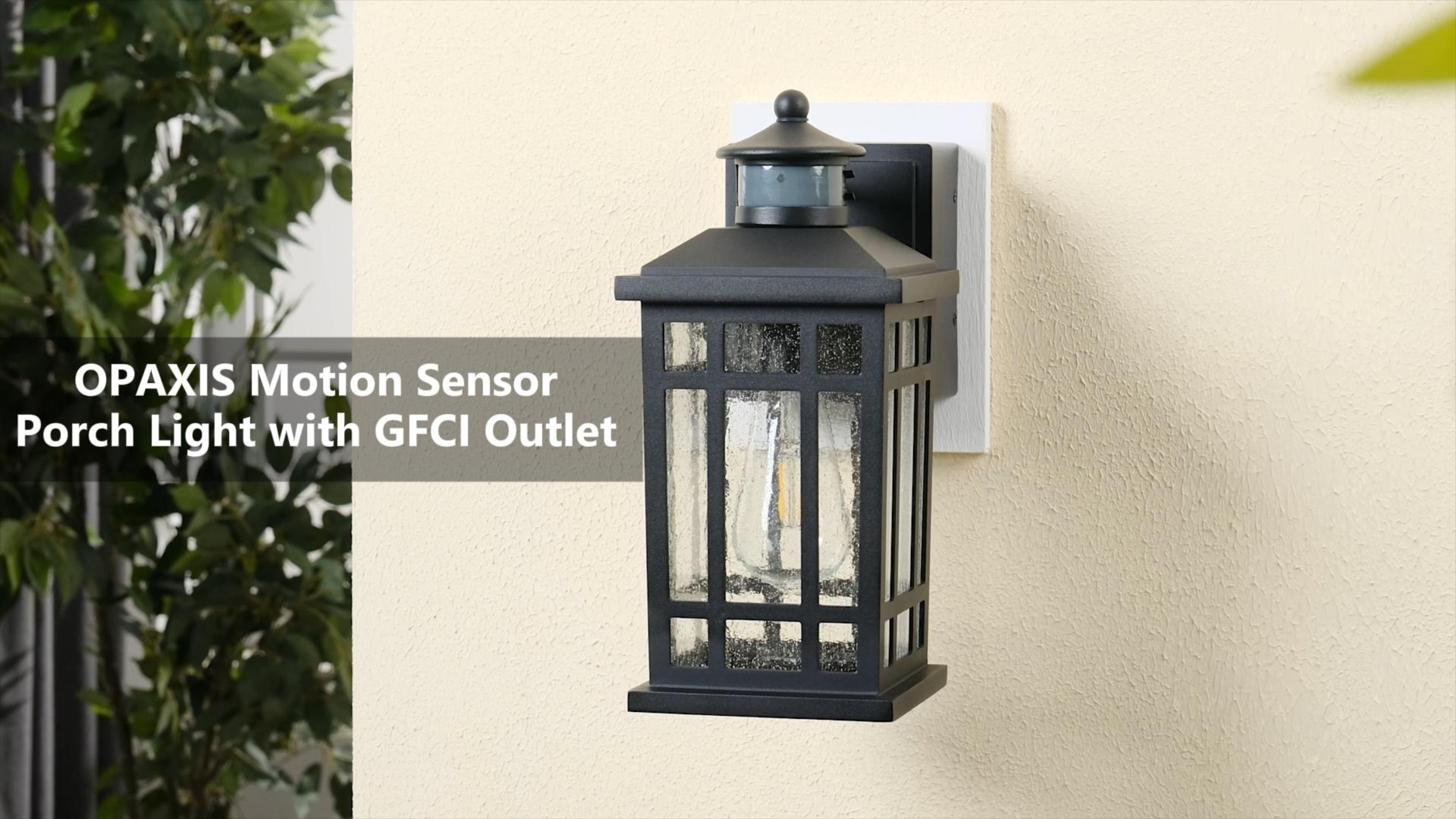 Image of Motion Sensor Outdoor Lights with GFCI, Modern Black Dusk to Dawn Outdoor Lighting, Upgraded Motion Sensor Outside Lighting for House Patio Garage, Adjustable Sensitivity and Time, Hardwired