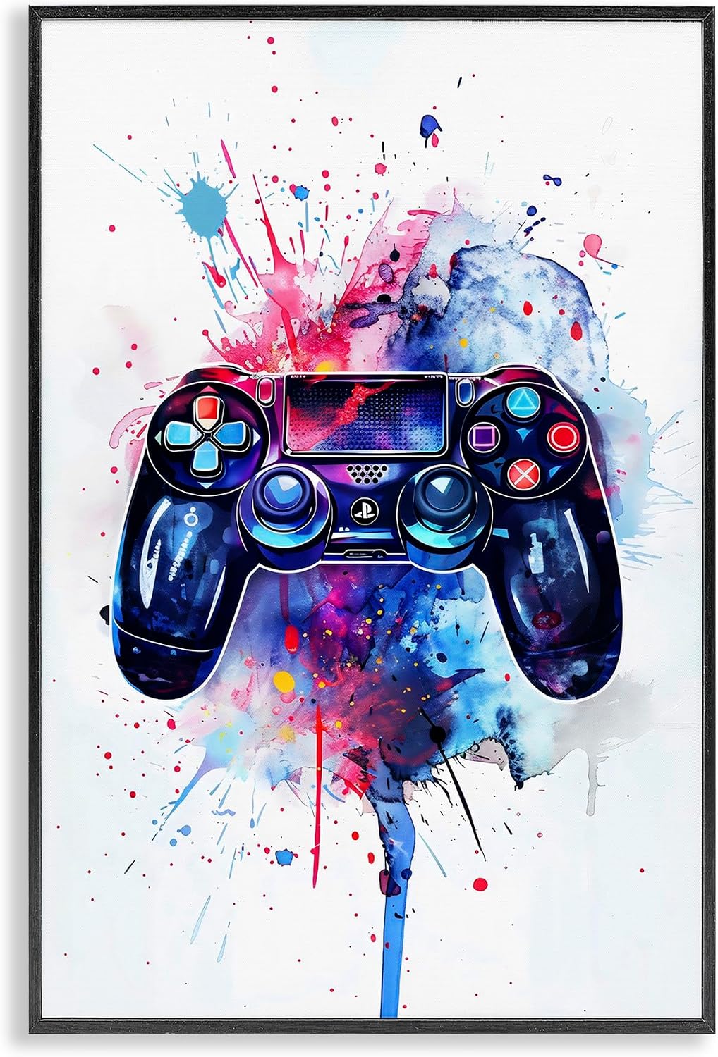 Gaming Controller Burst of Color, 16 x 24 Inch Framed Giclée Print