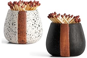 Ceramic Match Holder with Matches in a Glass Jar