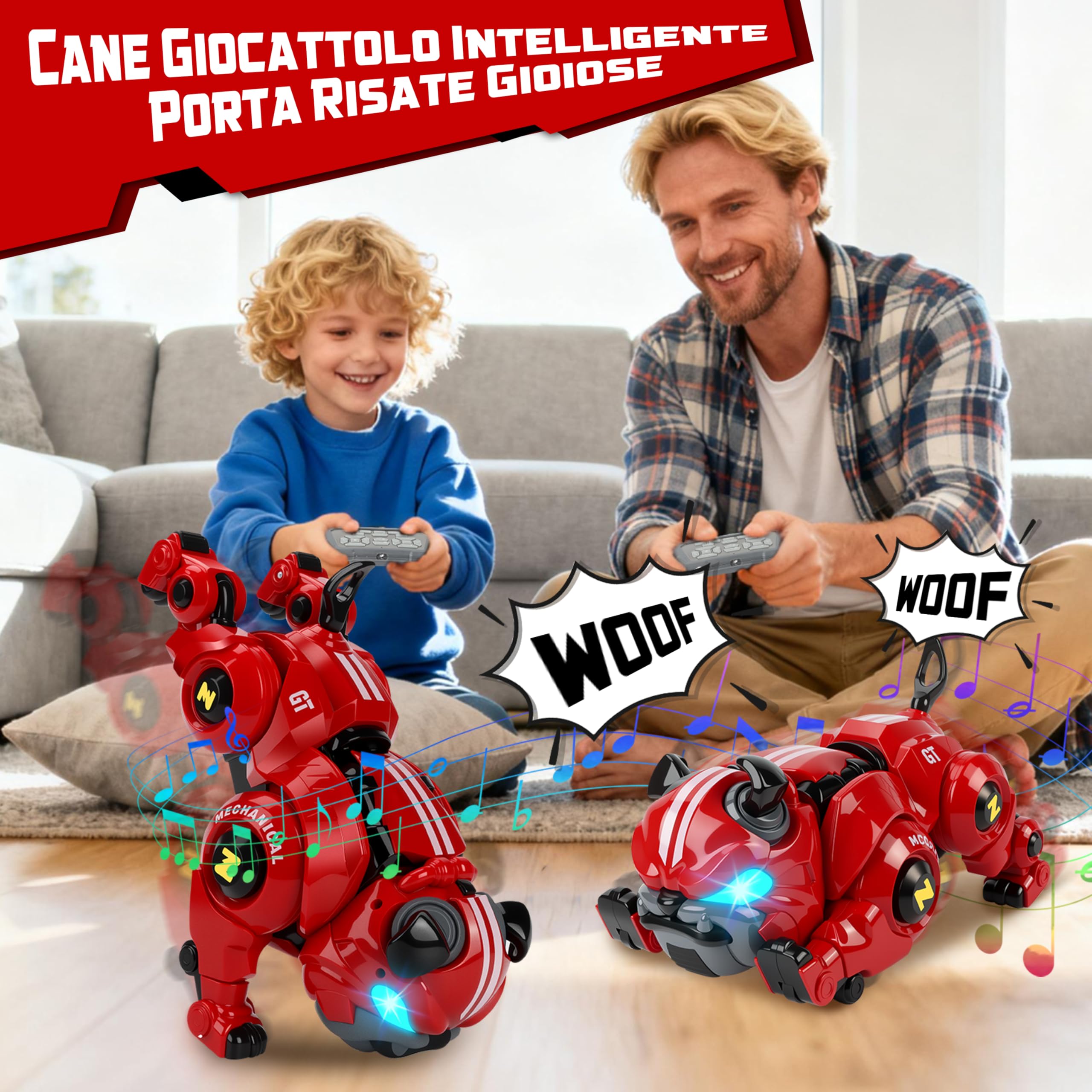 Aragallant Cane Robot Giocattolo per Bambini 6 7 8 9 Anni, RC Robot Cane Telecomandati Programmabile Interattivo, Gesture Sensing con Cantando Balla, Regalo Compleanno Natale per Bambini