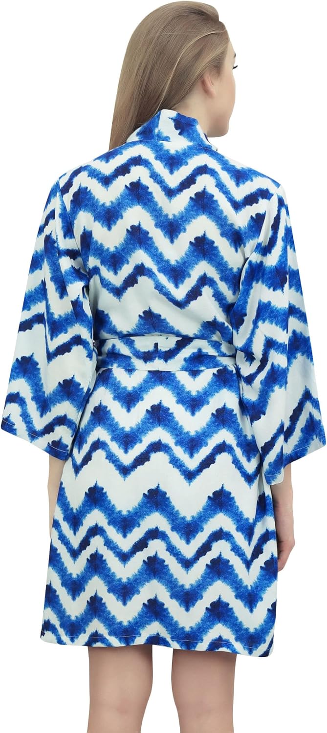 Bimba Moms Shibori Printed Maternity Robe with Belt Cover Up Sleepwear