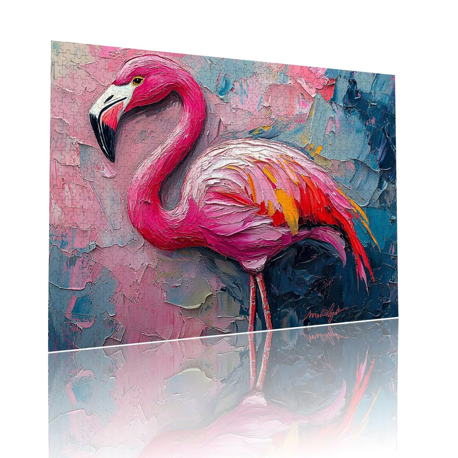Flamingo Puzzle für Erwachsene Kinder Anspruchsvoll 2000 Teile Impossible Klassische Puzzles Schwer Abstrakt ab 8 9 10 Jahre Mädchen Jungen Jigsaw Kunst Educa, für Dekoration Geschenke 70x99cm t-365