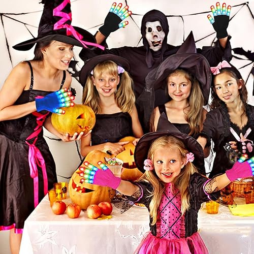 Miniatura 4 de Guantes de dedo con luz LED para niños, adolescentes, adultos, Pascua, Halloween, Navidad, regalos para fiestas, Azul oscuro