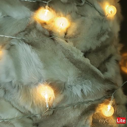 Miniatura 6 de myCozyLite Tira de luces LED enchufables, luces de globo para interiores y exteriores, para balcón, patio, dormitorio, pared, 20 bolas de cristal,
