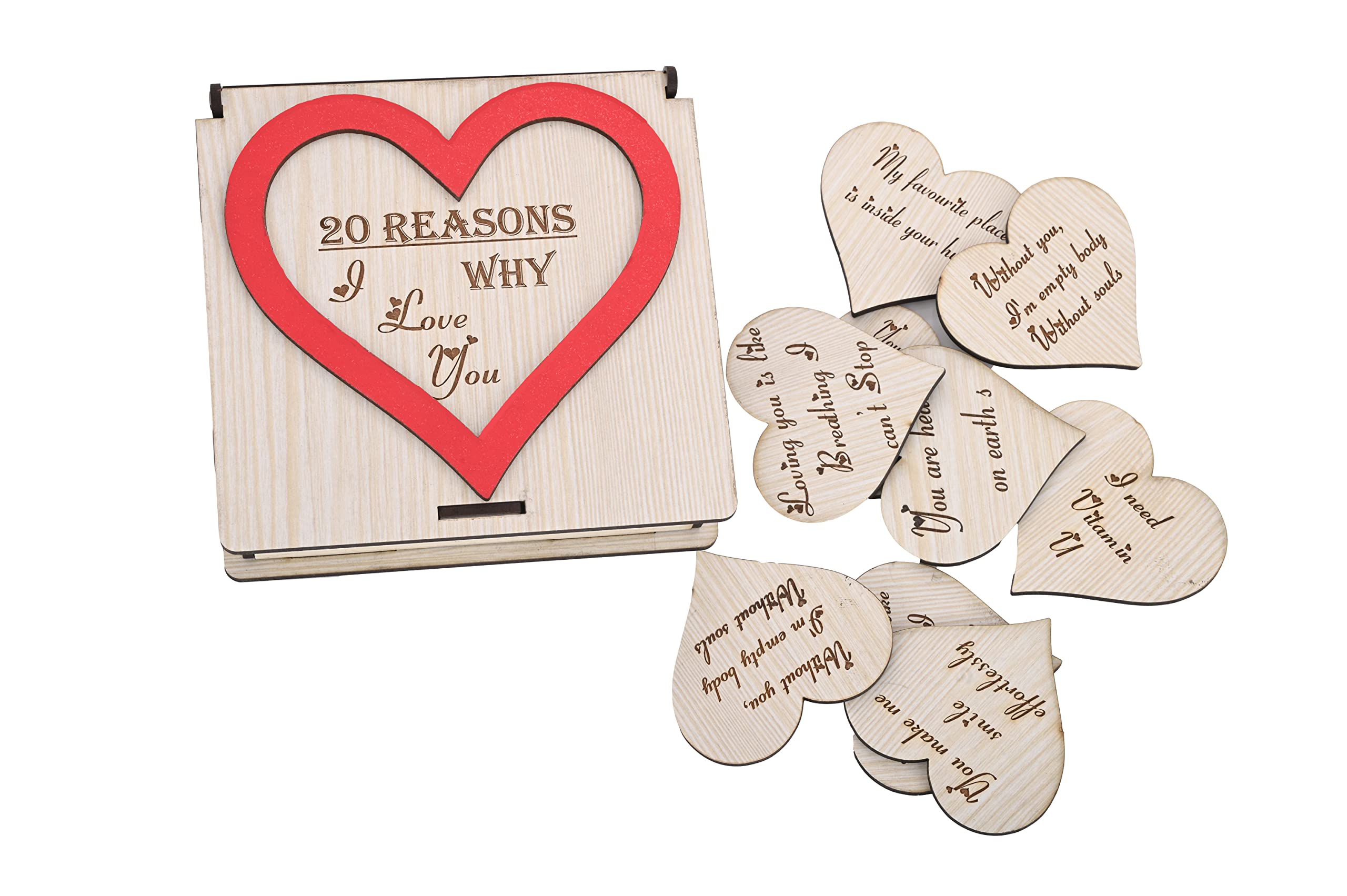 Buy AVTGIFTS Medium Heart Shaped Love Message Box | 20 Reasons I