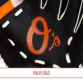 Franklin Sports MLB Youth Teeball Glove and Ball Set - Kids Baltimore Orioles Baseball and Teeball Glove and Ball - Perfect First Kids Glove - 9.5