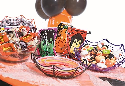 Miniatura 6 de Fun Express Spooktacular - Cestas de tela de araña de plástico surtidas, 3 x 11 pulgadas (3 unidades), diseño duradero y llamativo, perfectas para