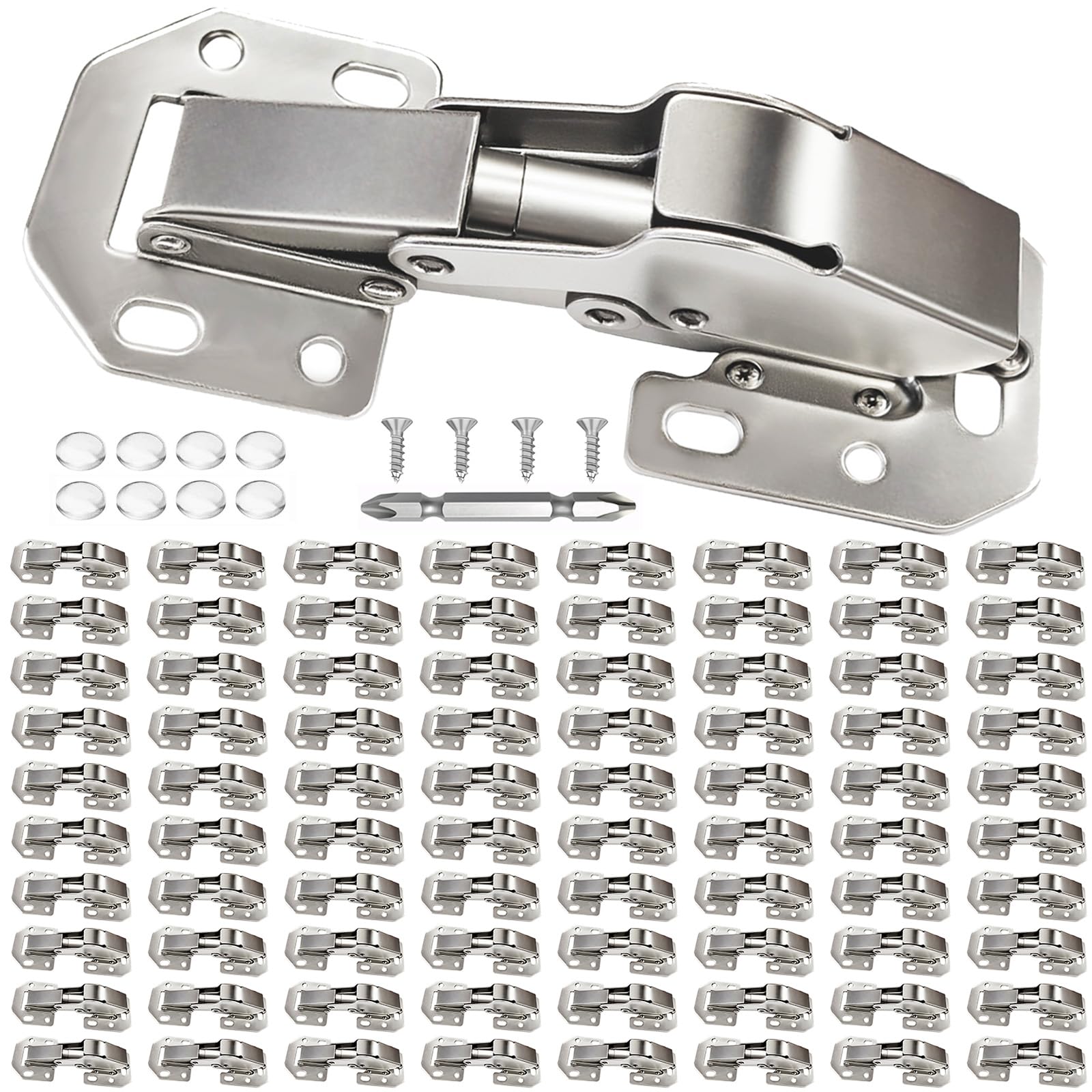 Photo 1 of BESTEEL 80 Pack Hidden Hinges Soft Close Surface Mount Kitchen Cabinet Hinges, Concealed Cabinet Hinges for Cabinet Doors Frameless,No Pre-drilled for Kitchen Cupboard, Surface Mount Hinges