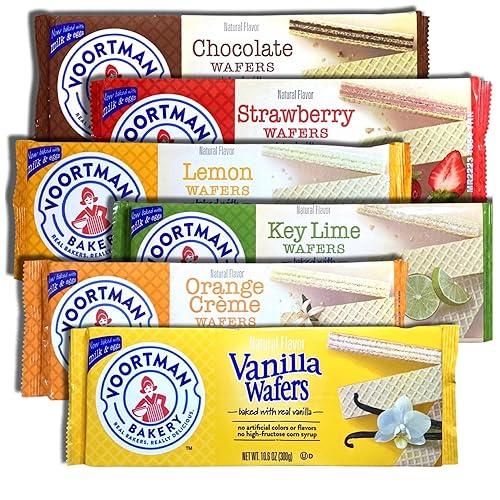 El mejor surtido de obleas incluido por Tribeca Curations Seis sabores de oblea chocolate, vainilla, naranja, lima clave, limón, fresa