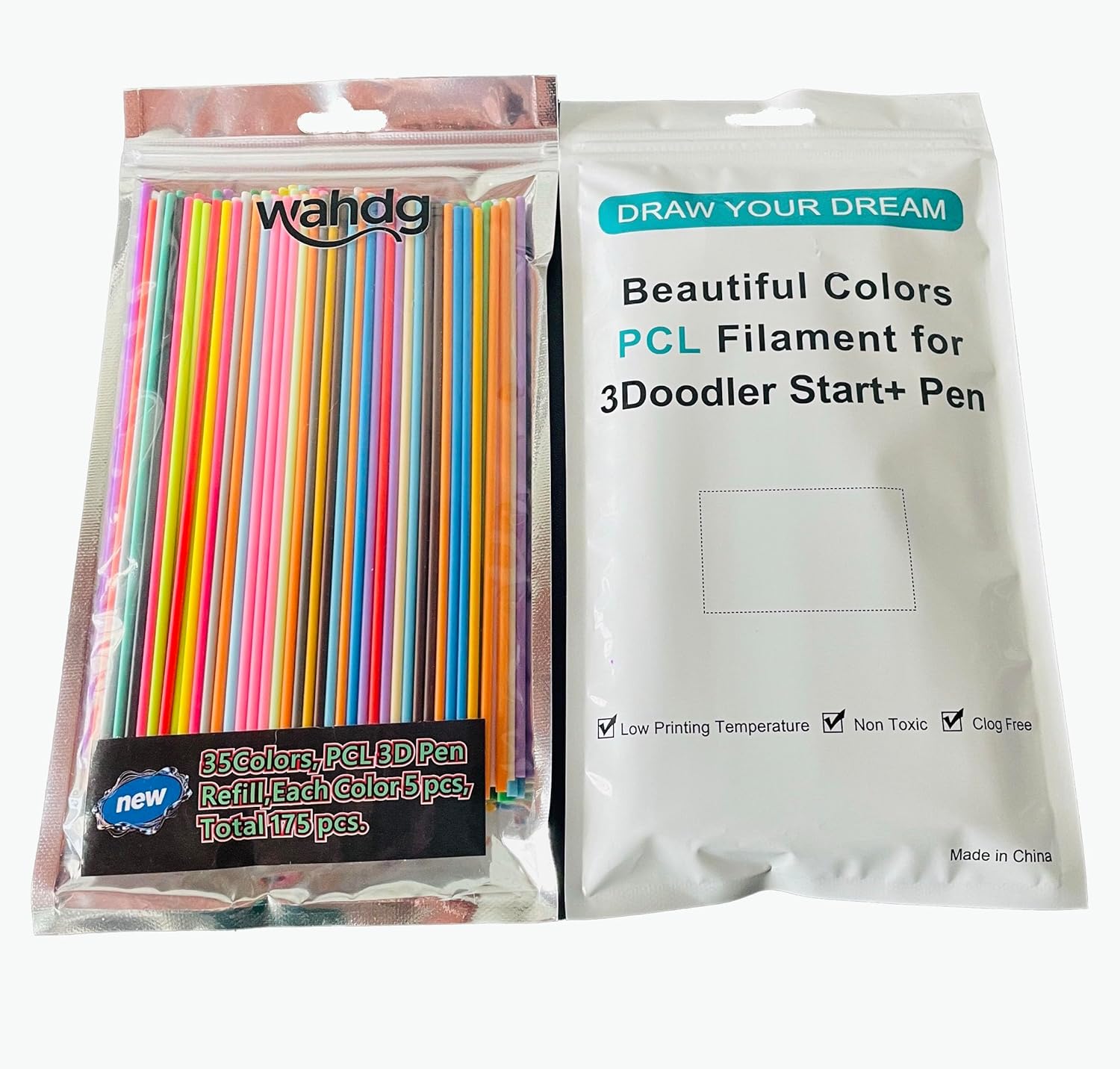 35 Colors 3D Printing Pen Filament Refills Packs - Low - Non-Toxicpizimae Temperature PCL Filament, is only Fit for 3Doodler Start+ pens,2.5mm Diameterx15.2cm Length, Each Color 5pcS Total 175pcs
