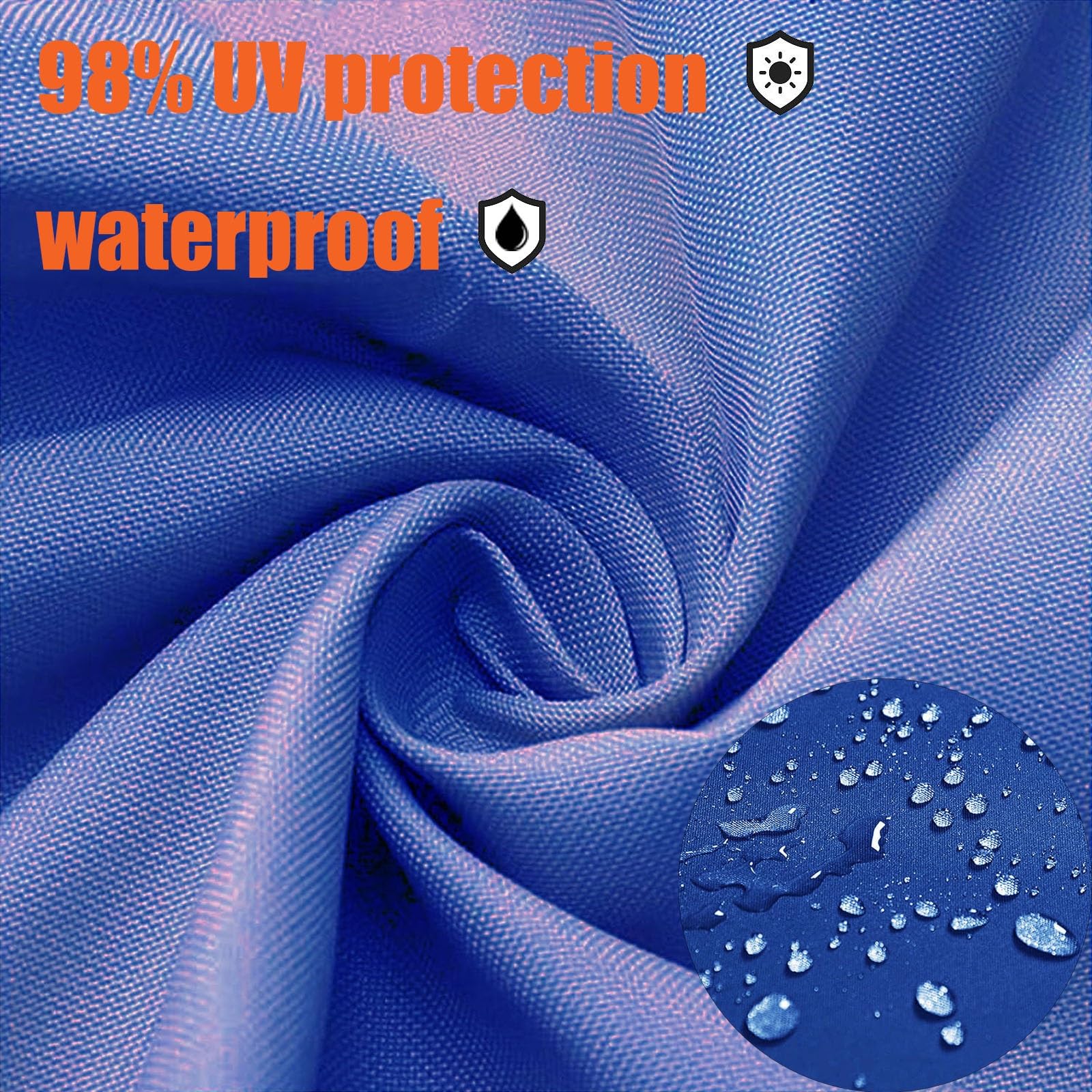 Tettoia impermeabile 1,5 x 5 m – blu scuro protezione solare per patio esterno e giardino con occhielli e corda resistente ai raggi UV e copertura per una migliore t