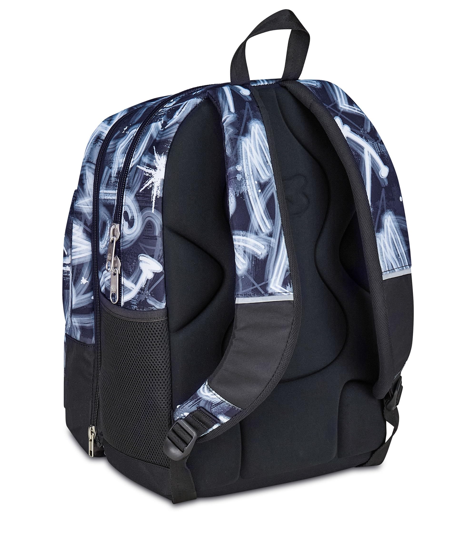 Seven Zaino Scuola Dual Detach, Grigio Azzurro, Doppio Scomparto da 32 L, Con Tasca PC, Tasca Borraccia, Tasca Con Organizer e Scomparto Staccabile, Scuola Media e Superiore, Zaino Ragazzo