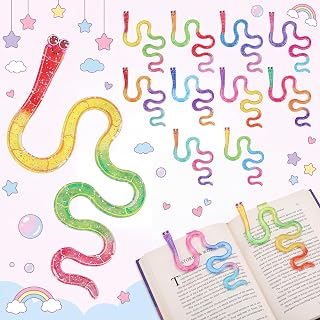 20 Pcs Acrylic Worm Bookmark Funny Christmas Book Lovers Gifts, Novelty