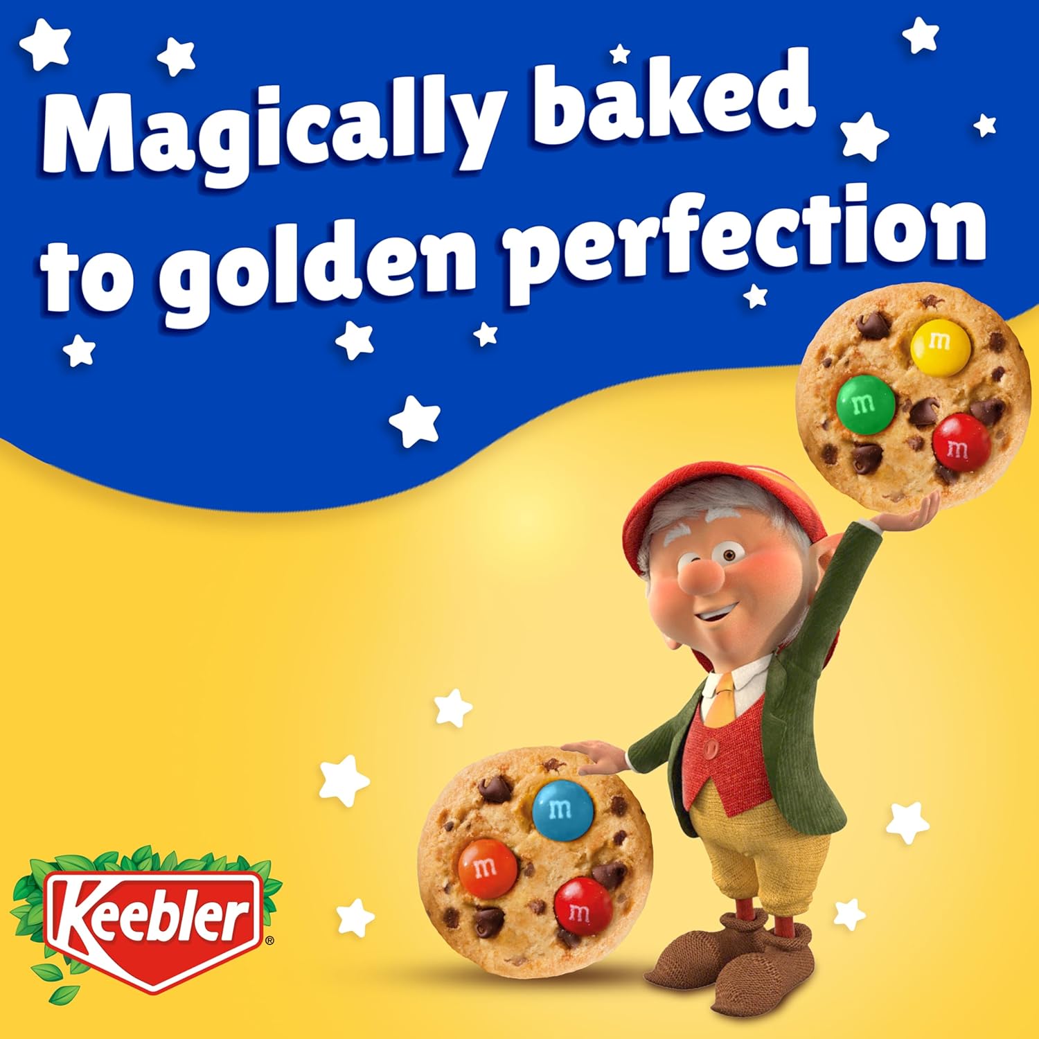 Keebler Chips Deluxe Minis Made with M&M’s, Chocolate Chip Cookies, 1 oz Pouches, 12 Count