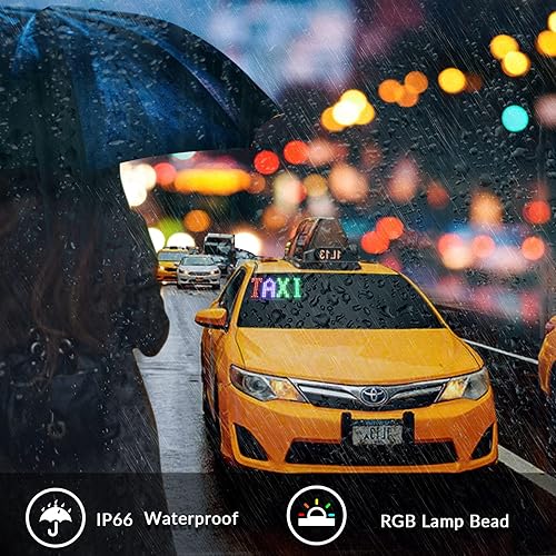 Miniatura 4 de KJOY Mini LED Car Signs, 6.7''x2.76'' Flexible USB 5V LED digital sign Bluetooth Application Control DIY Programmable Scrolling LED Sign for Car
