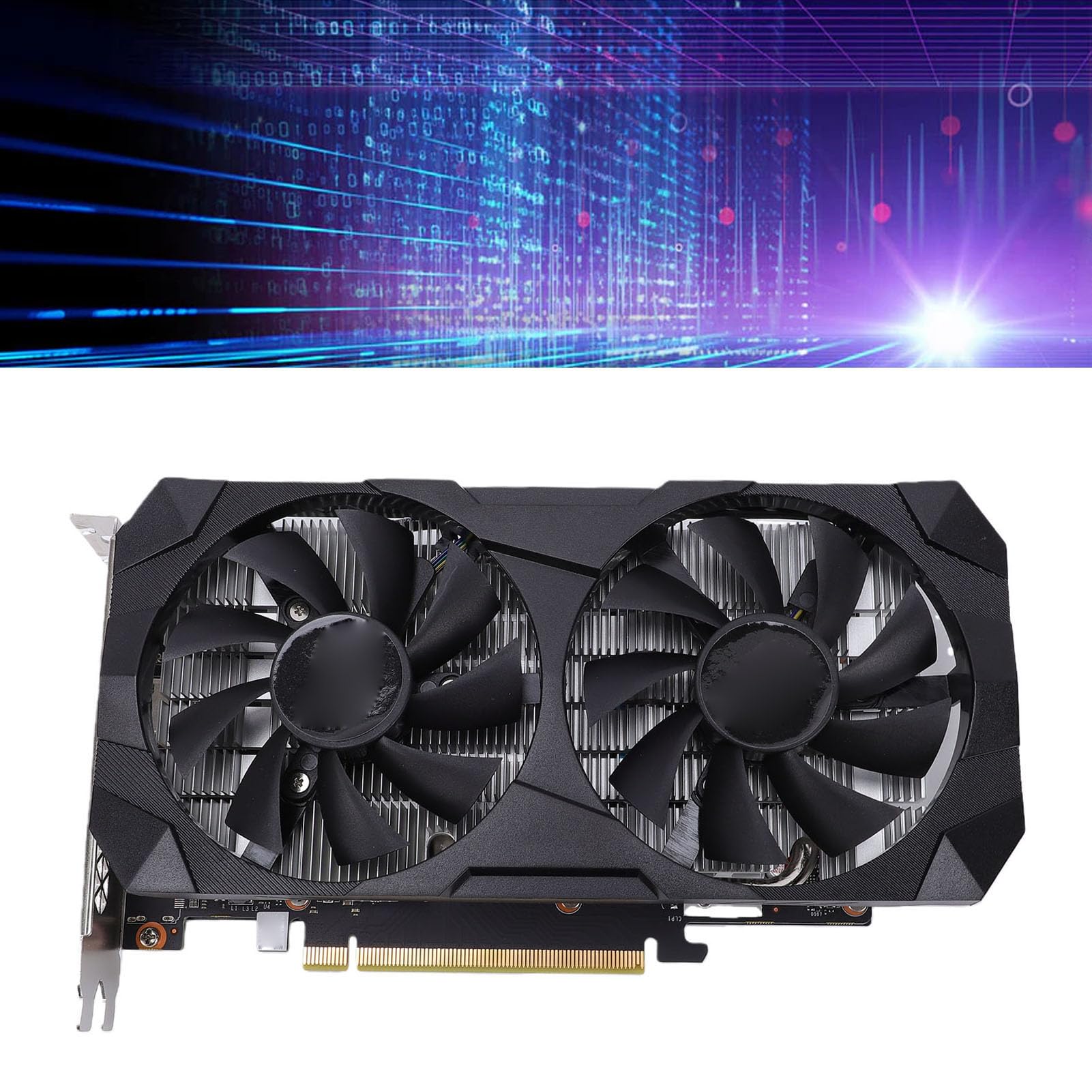 Cuifati Komputerowa Karta Graficzna, 6 GB GDDR6 192-bitowa Karta Graficzna do Gier, Dwa Wentylatory Chłodzące do Gier z obsługą Renderowania AI dla 1080p 2K AAA