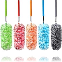 زعافة ريش مايكروفايبر يدوية بيد قابلة للتمديد لتنظيف المكتب والسيارة وجهاز تكييف الهواء، قابلة للغسل