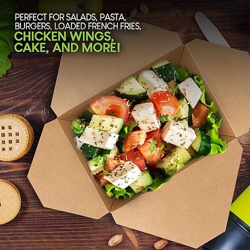 Miniatura 7 de Cajas para llevar para microondas de 112 onzas (paquete de 30) contenedores desechables para alimentos  Fiambrera de cartón reciclable  Contenedores