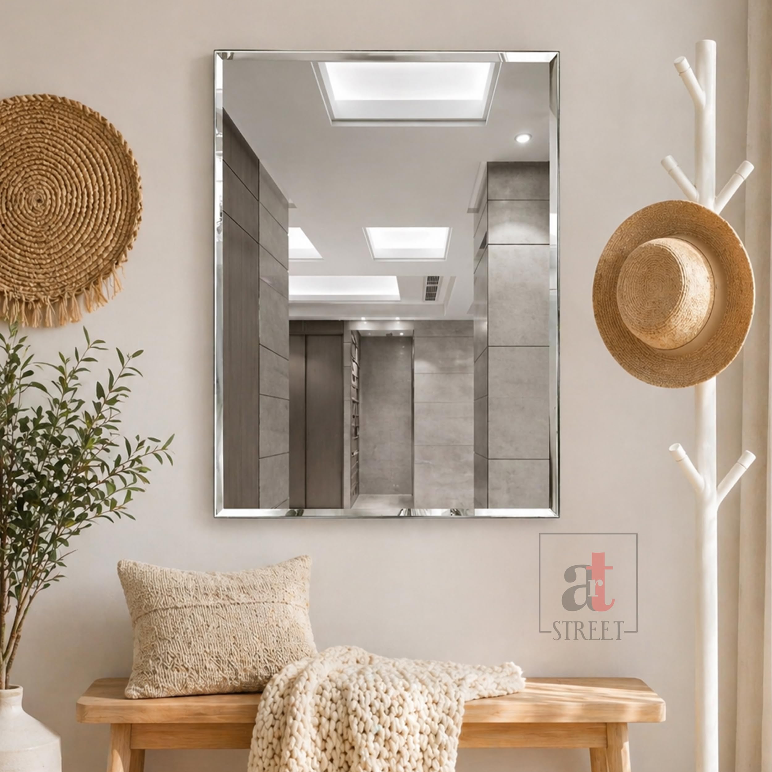 Frameless Wall Mirror - Modern Silver Mirror -4 Frameless Wall Mirror - Modern Silver Mirror -4