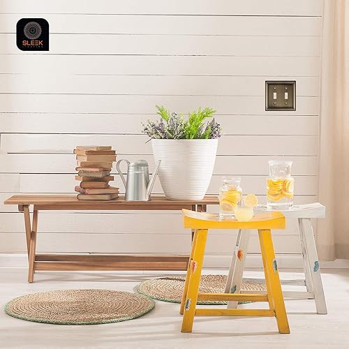 Miniatura 4 de SleekLighting  Placas de pared decorativas de latón antiguo biselado  Enchufe eléctrico y cubiertas de interruptor  Estilo decoración de 1 banda