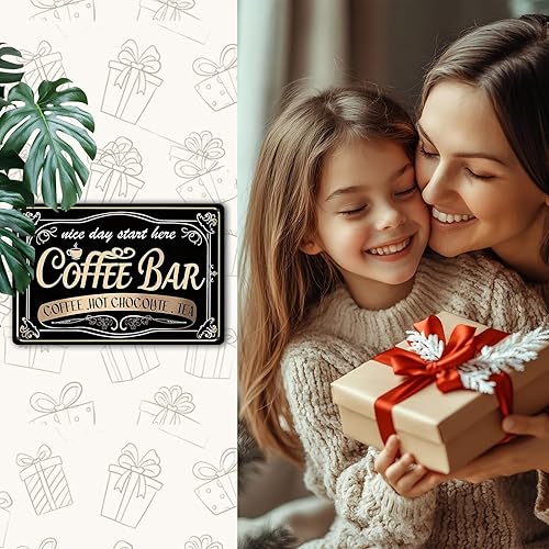 Miniatura 6 de Letreros de barra de café para estación Letrero de té de chocolate caliente con café, letrero de metal vintage para cafetería, bar, cocina,