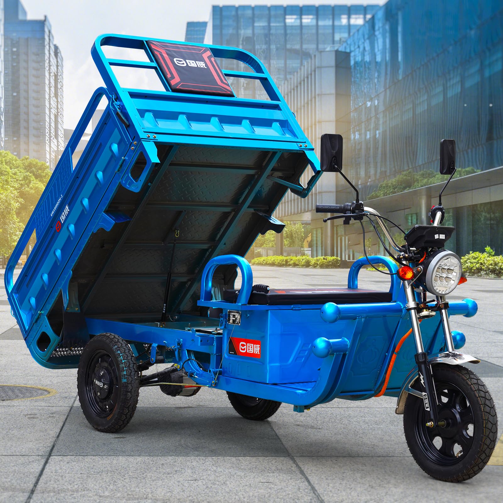 ASHOMELI 60-70Km 1000W Electric Cargo Tricycle Truck Simple Tricycle,60V 45Ah Large Capacity Battery,Load Capacity 1100Lbs