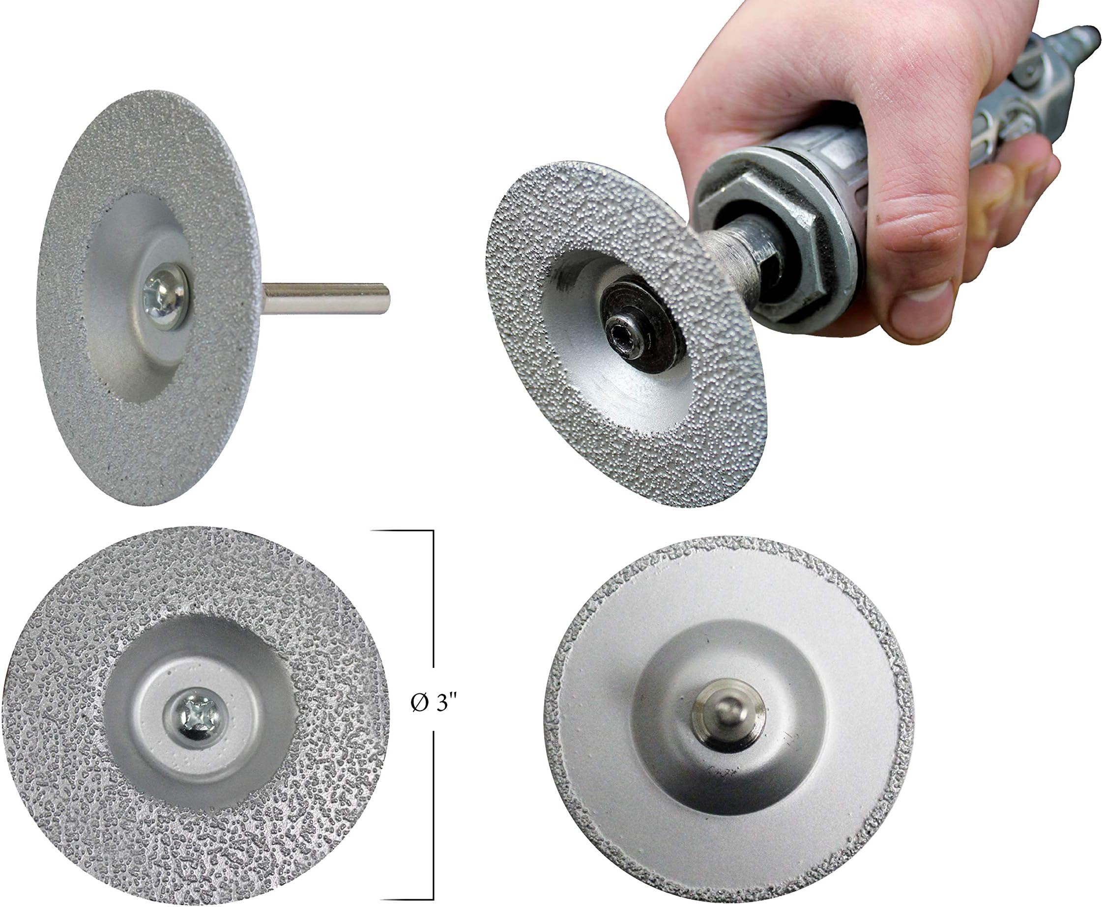 Innovative Products of America 8151 3-in-1 Diamond Grinding Wheel, 3" L
