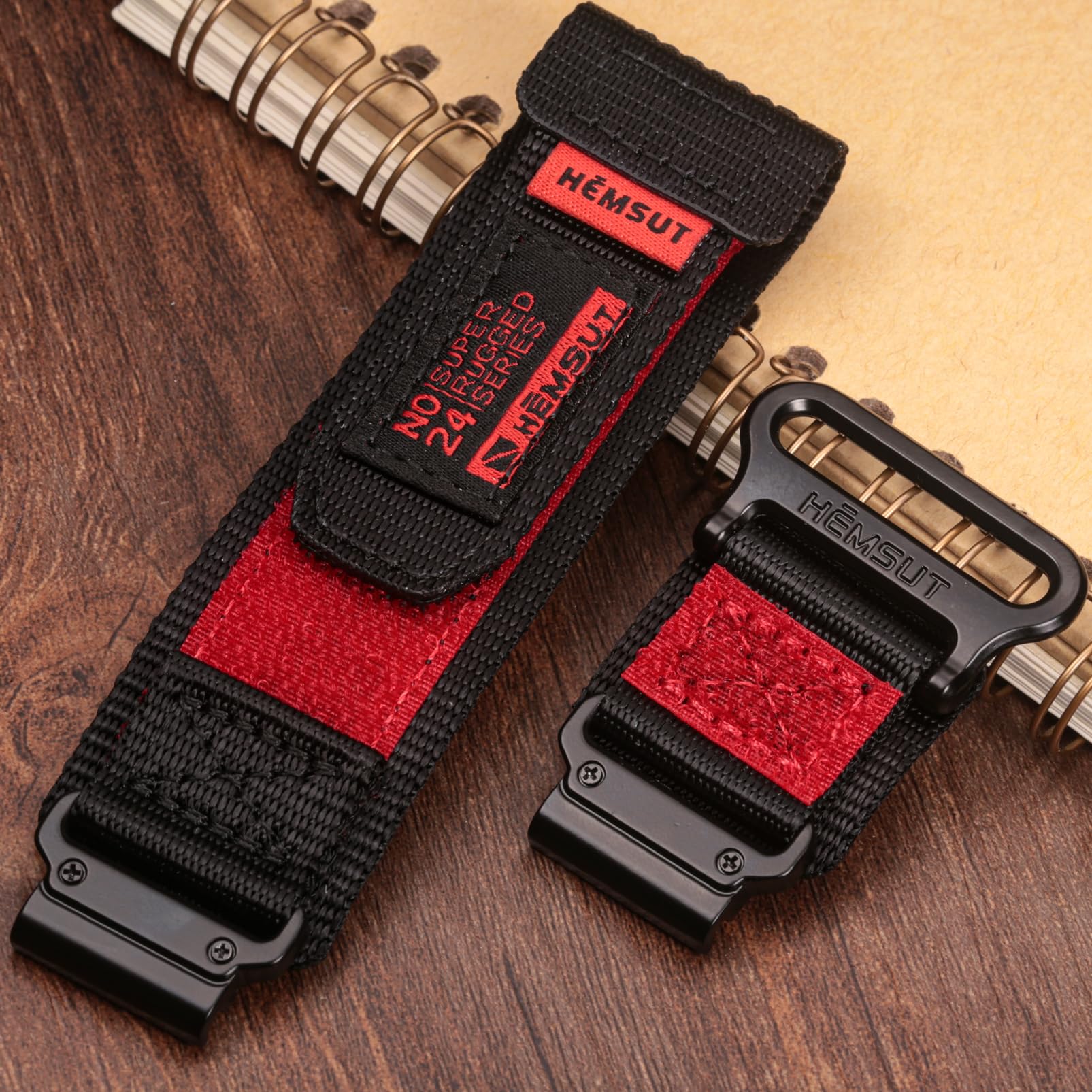 Bracelet de montre compatible avec Garmin, bracelet militaire en nylon de 26 mm pour Fenix 8 51 mm/7X/7X Pro/6X/6X Pro/5X/5X Plus, Tactix 7 Pro/Delta, Quatix 6X/5X, Descent MK1/MK2, Instinct 2X,