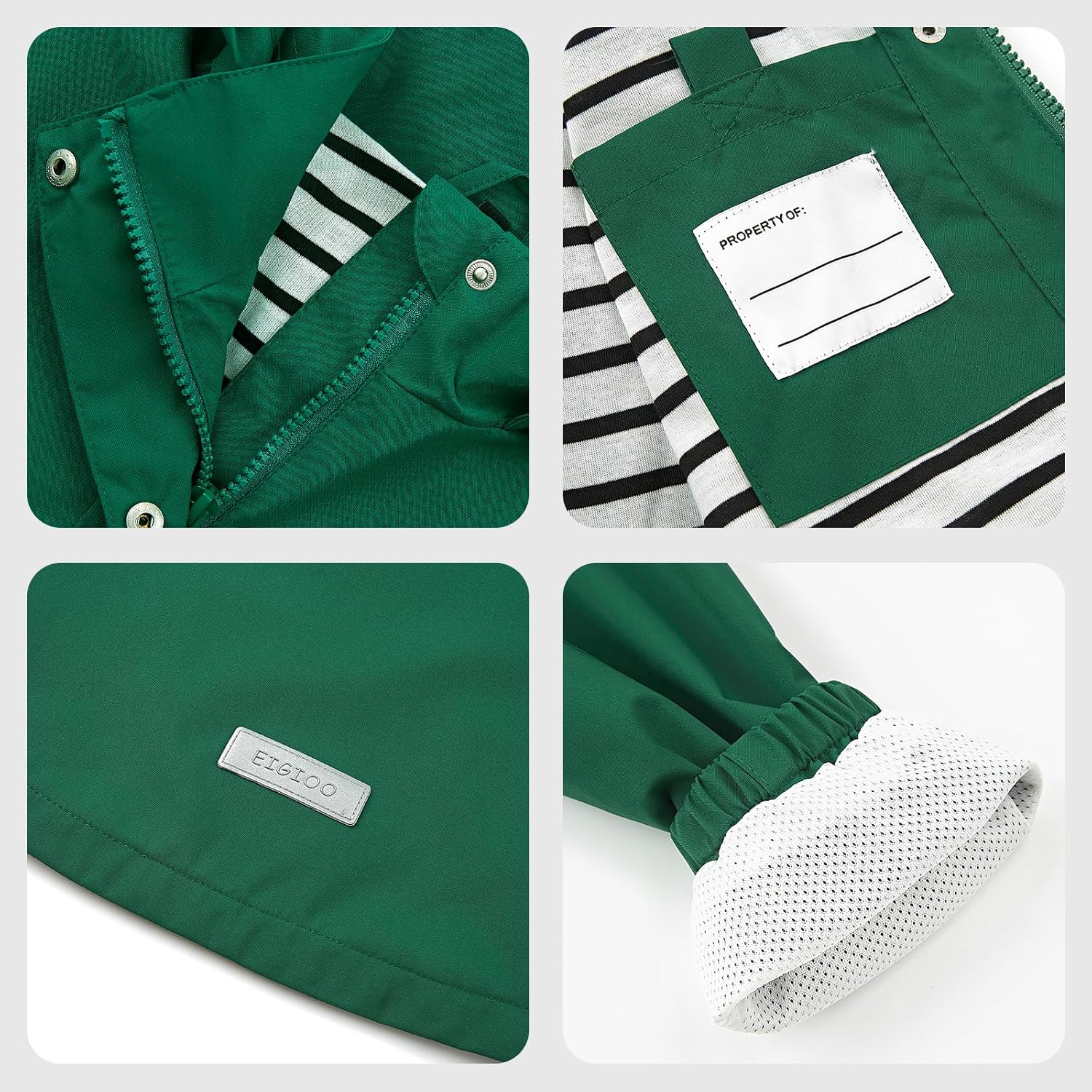 Boys Girls Waterproof Hooded Jackets Lightweight Soft Lining Kids Windbreaker Rain Coats - Image 5