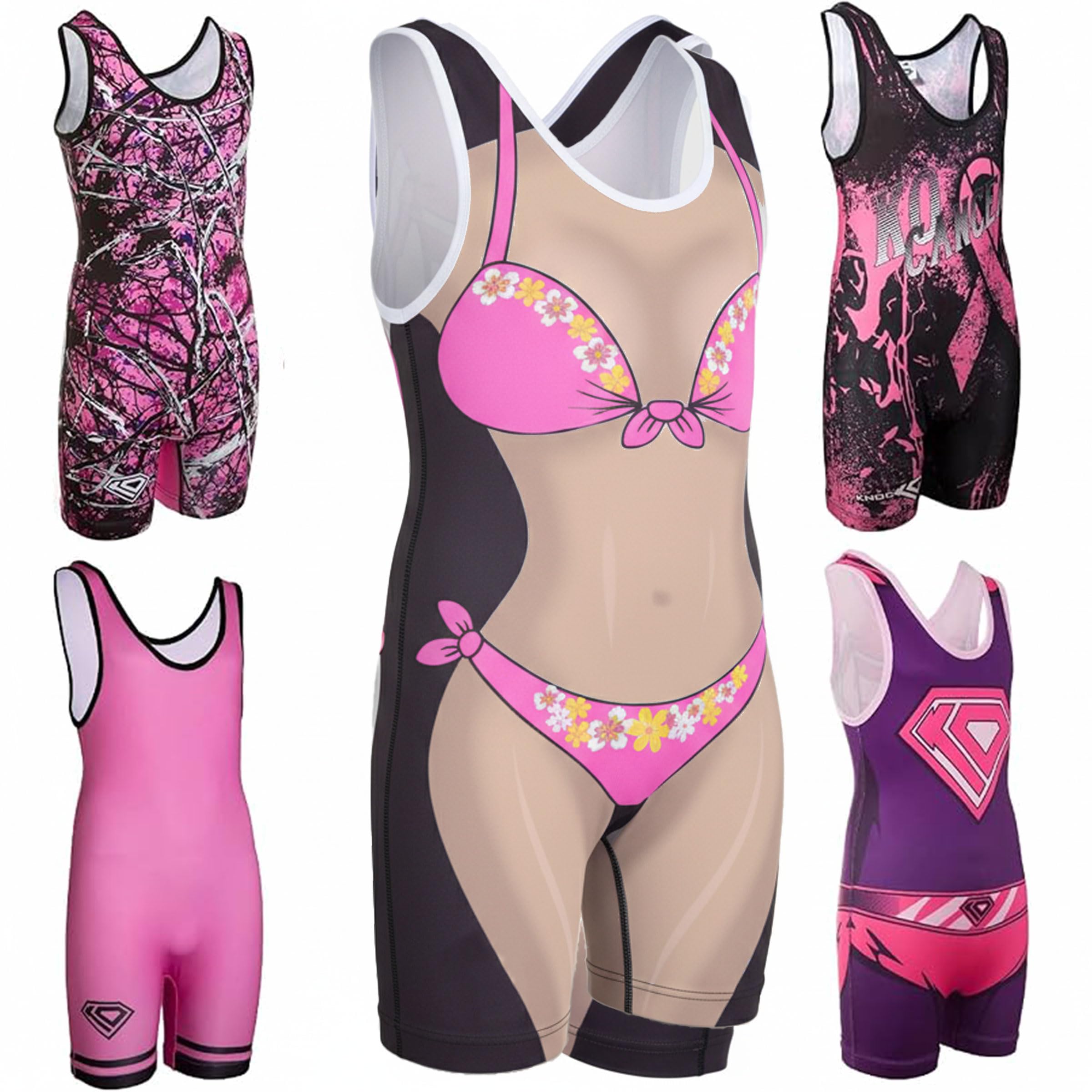 KO Sports Gear Unisex Wrestling Singlets for Adults, Funny, Novelty, & Holiday Singlets for Men & Women, Adult Sizes XS-3XL, Bikini, XL