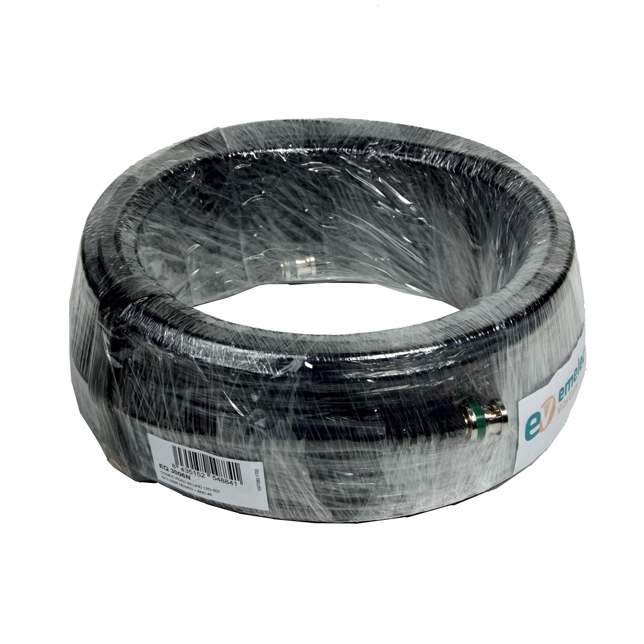 EQ3006N/0500-50 m Connexion Vidéo 4K-UHD 12G-SDI (0,80/3,75/6,00) avec BNC 4K-UHD - Conducteur Unifilaire - Noir - PVC Flexible