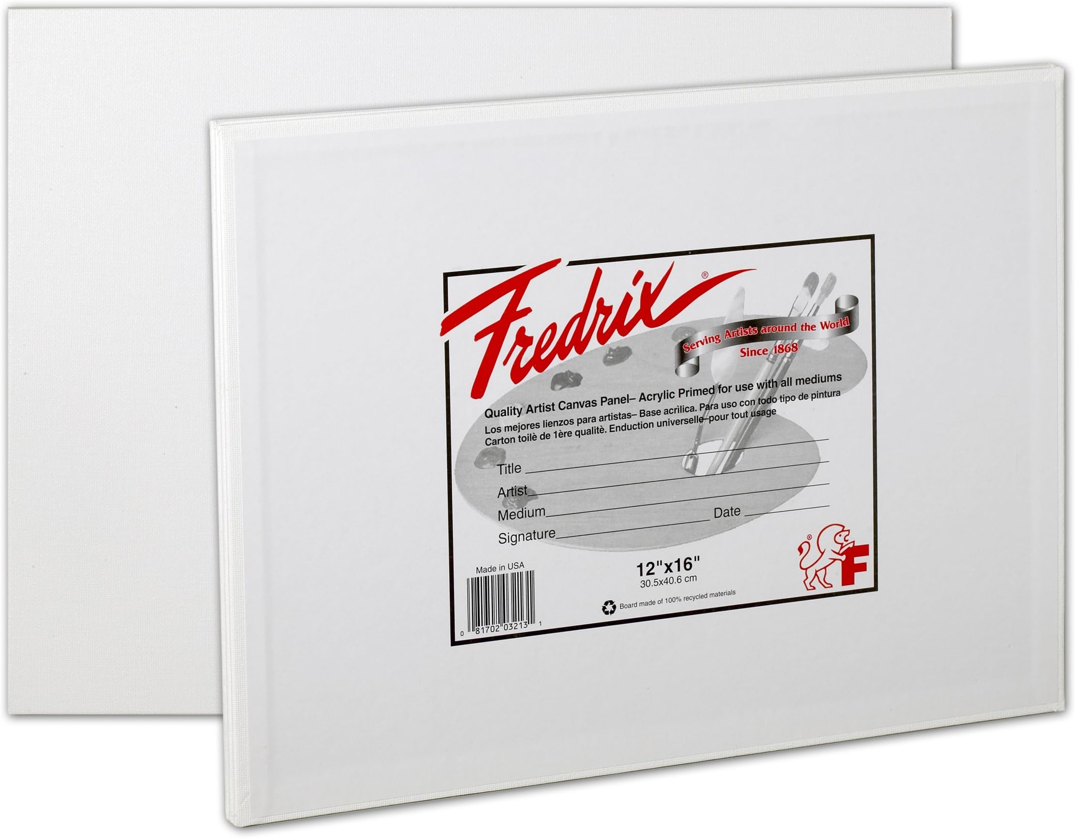 Fredrix FR3021 Canvas Panel, 20 x 30 inches, Multicolor