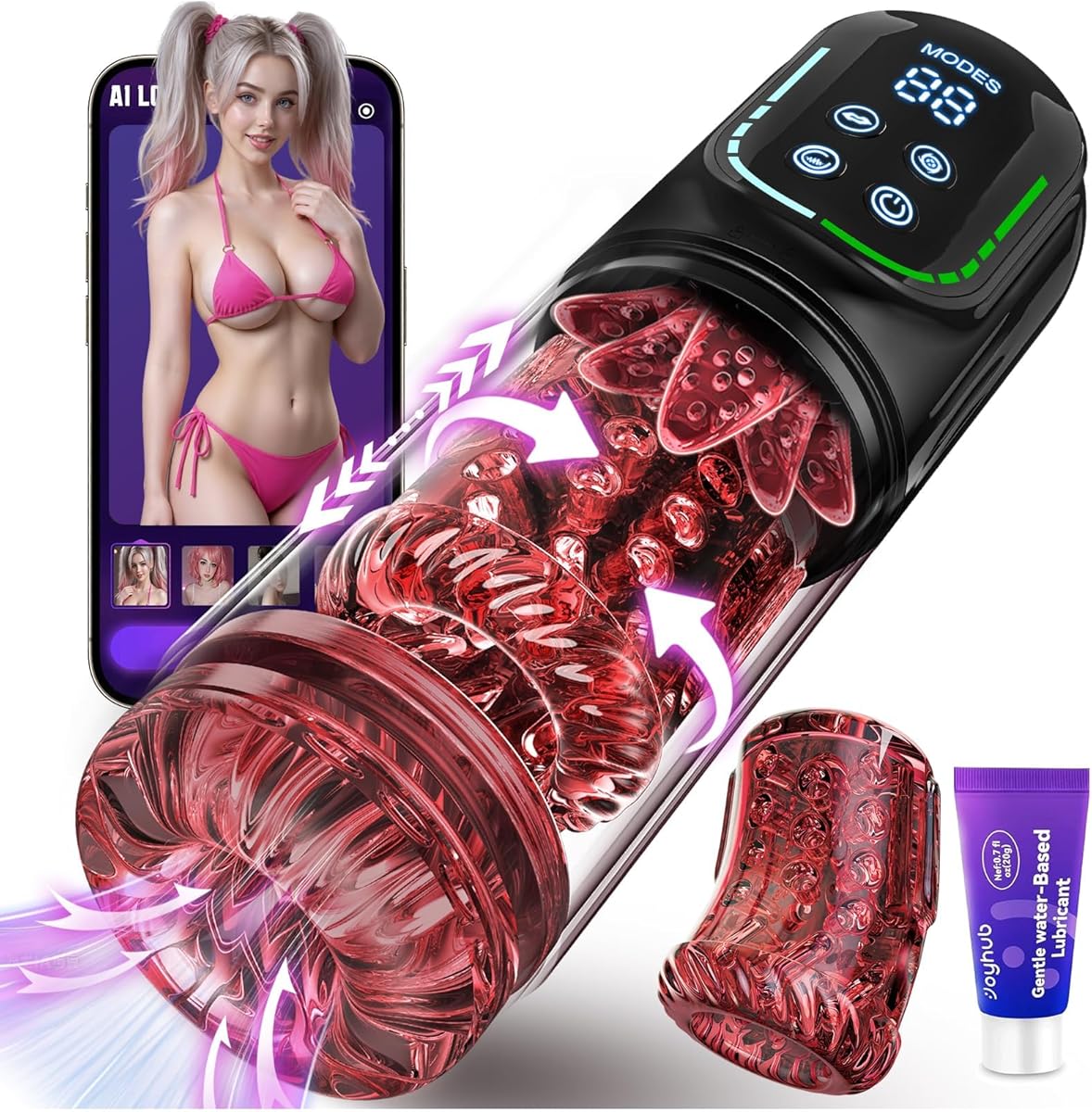 Sex Toys for Men Penis Pump - EINSEO AI Sync Full Waterproof Male Masturbator Stroker with 7 Sucking & Thrusting Rotating & Vibrating Licking Adult Toys, Pocket Pussy Male Sex Toy Blowjob Sex Machine