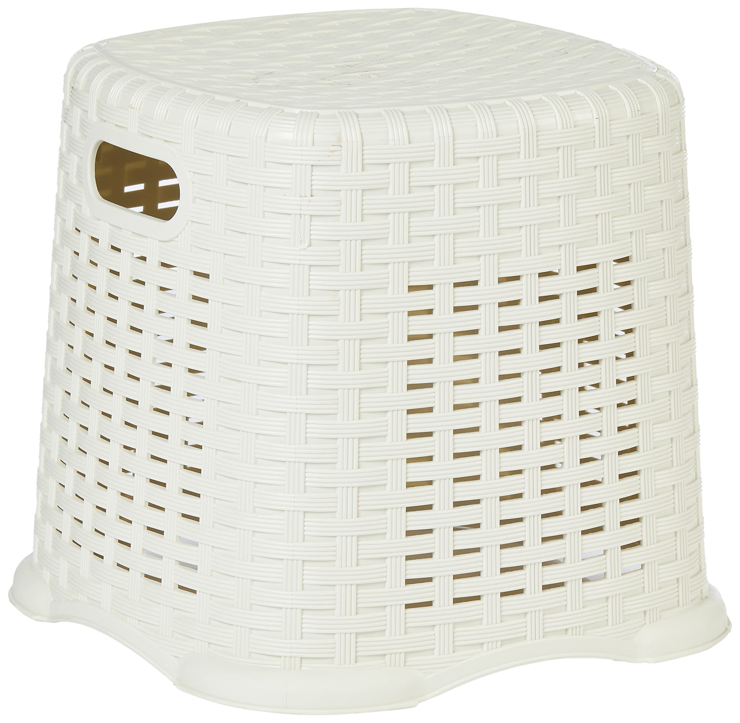 Cosmoplast Rattan Wicker Step Stool, Off White