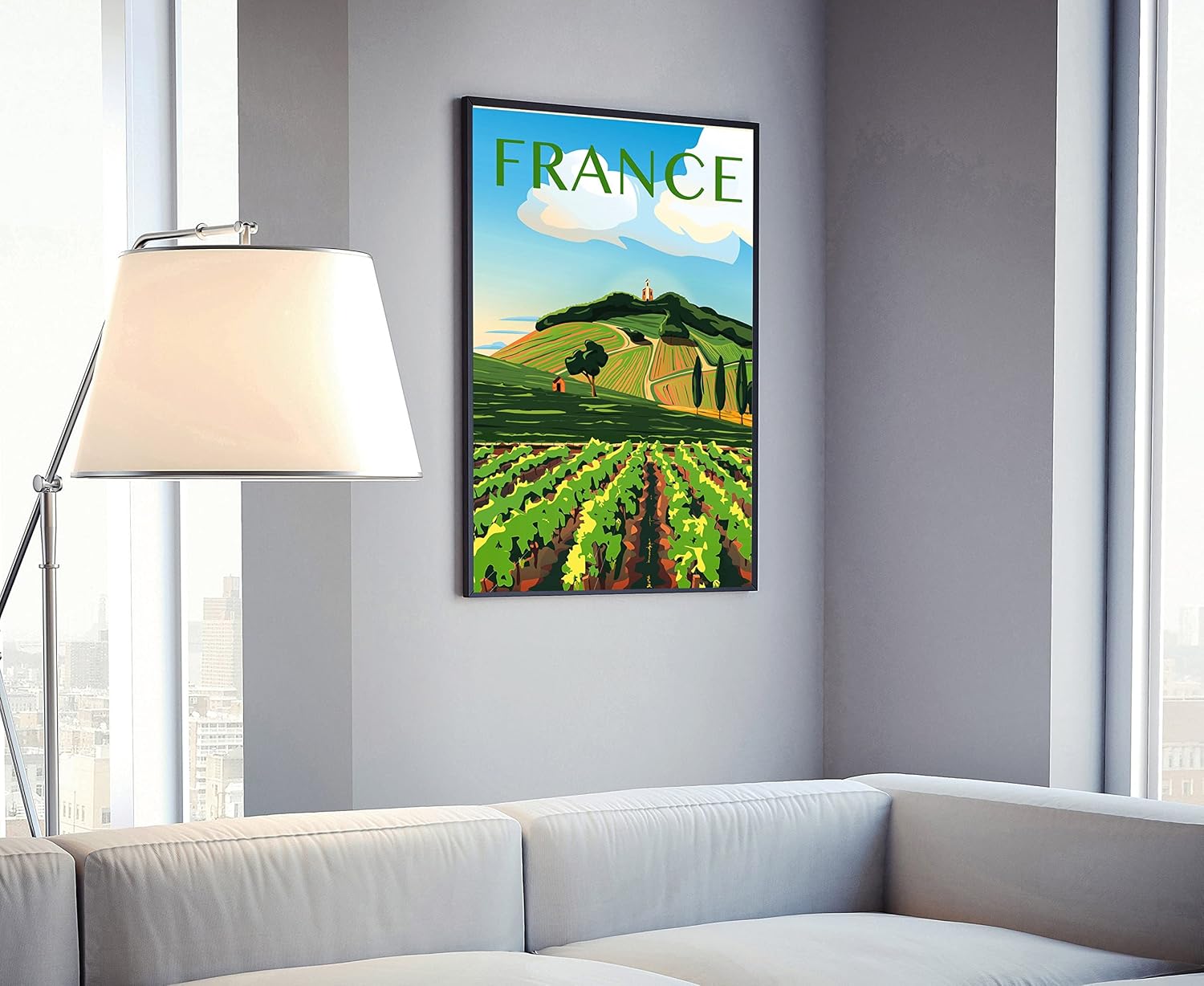 France Poster Travel Print, France Cityscape and Landmark Poster Wall Art, Office Wall Decors, Home Wall Art, Posters, France Country Poster - 12x18
