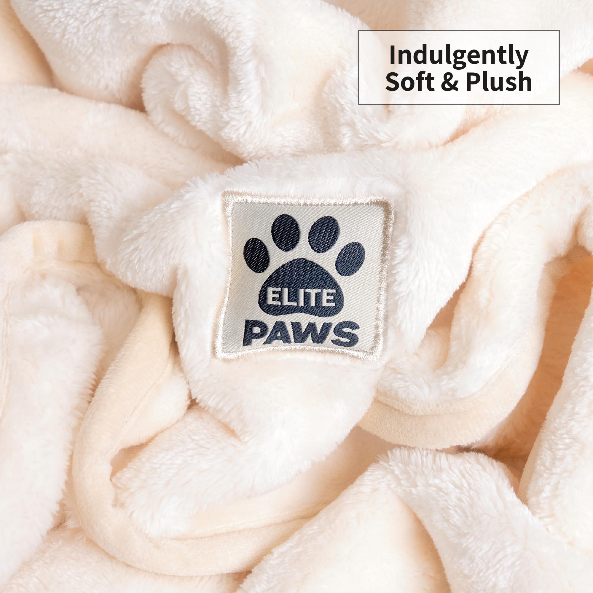 Elite Paws® UK: Luxury Large Dog Blanket, Beautifully Soft & Plush Cream Fleece, 130×100cm - Image 3