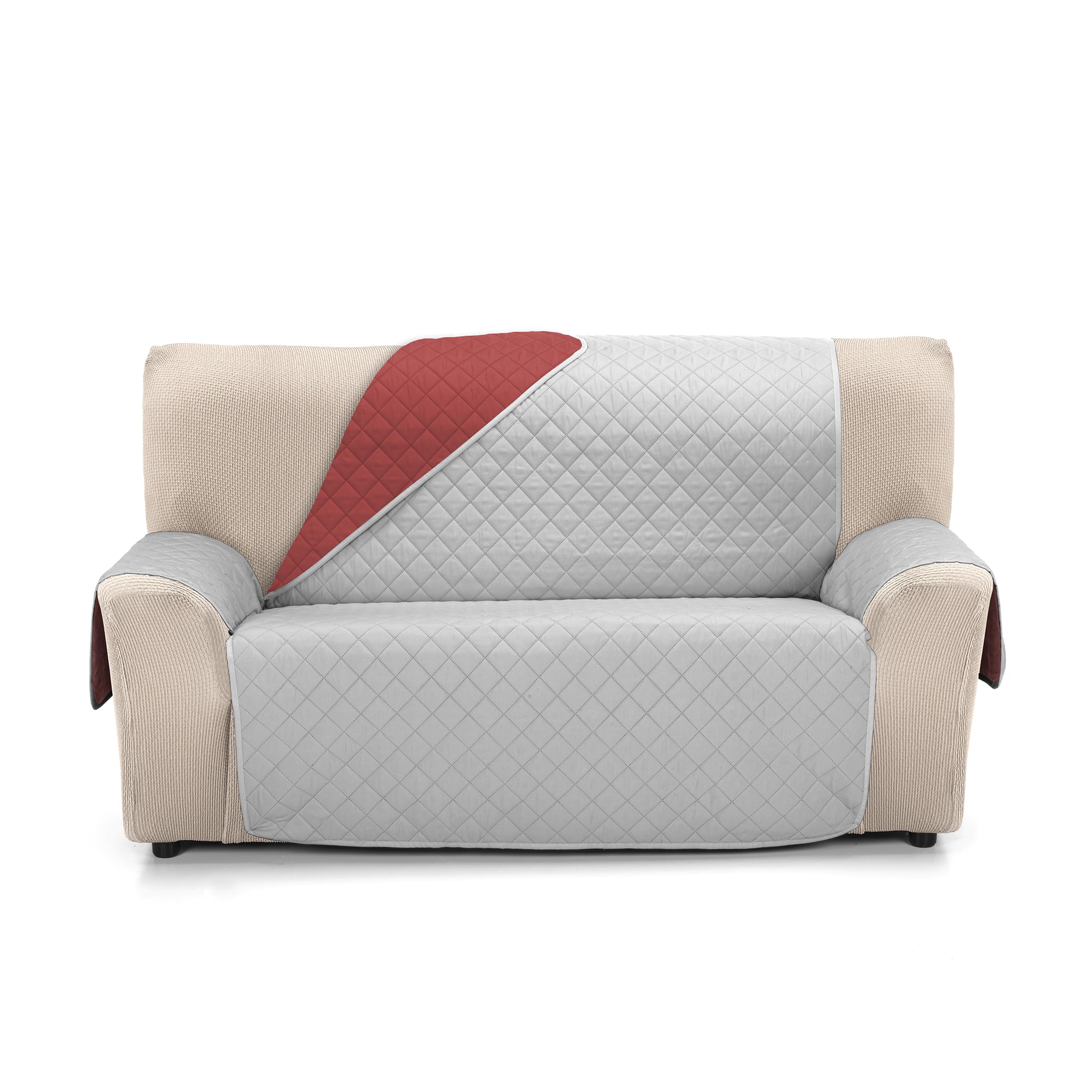 Martina Home Cubre Sofá Ámbar 3 Plazas Rojo/Gris