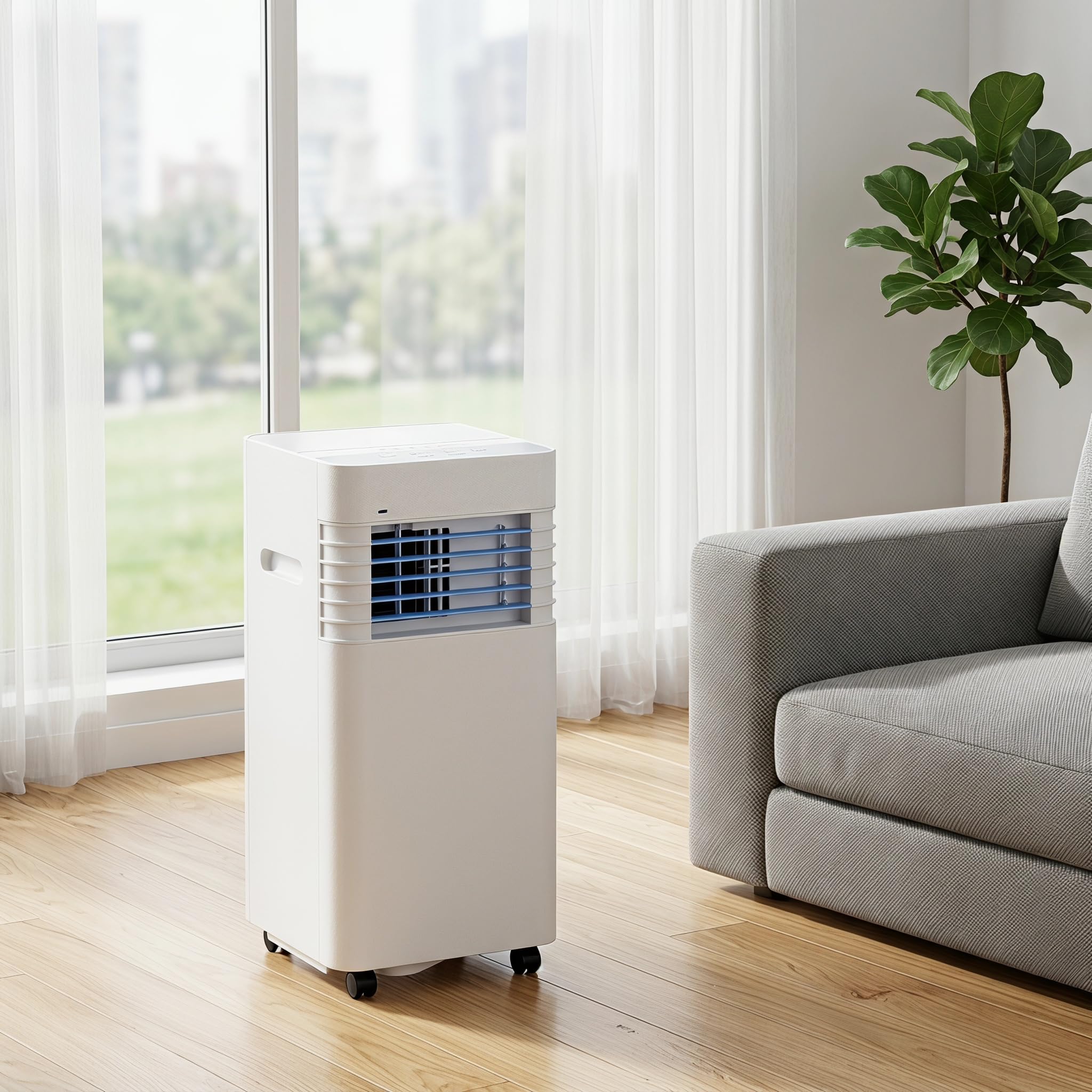 Przenośny klimatyzator 12000 BTU, chłodzi 300 m2, pilot zdalnego sterowania, timer 24 h, funkcja oscylacji, łatwy zestaw instalacyjny w zestawie – energooszczędne rozwiązanie chłodzące
