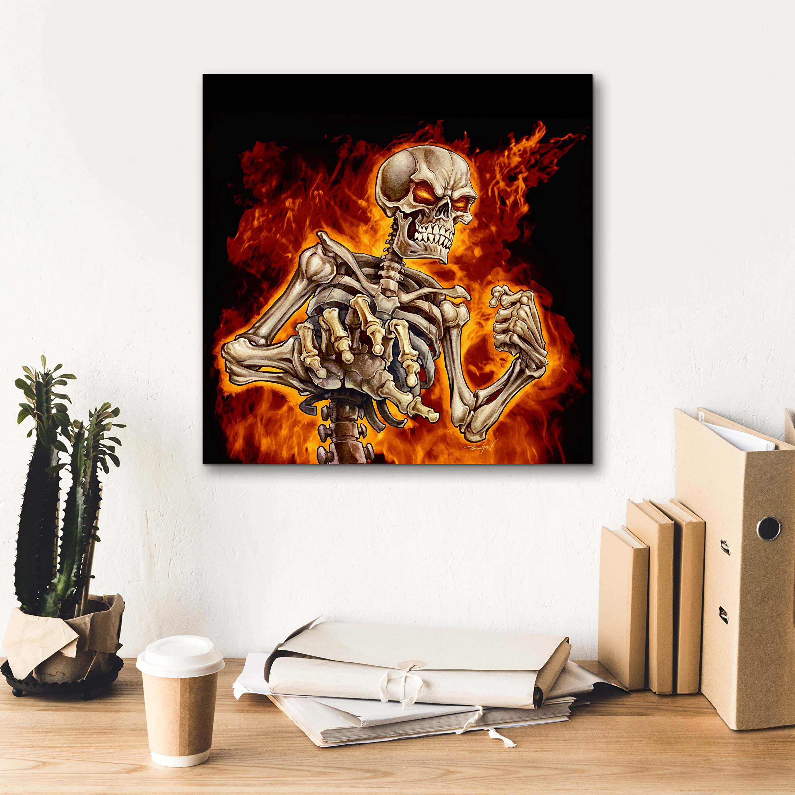 Amazon.com: Epic Graffiti 'Skeleton With Fire' by Flyland Designs