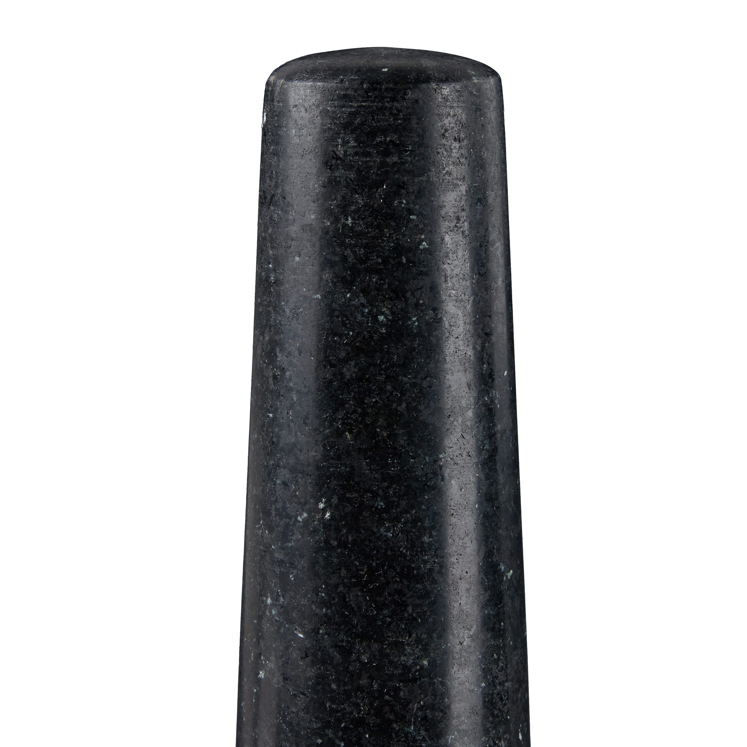 Relaxdays Mortier en granit avec pilon, robuste, pour épices, herbes, mortier en pierre polie, 5,6 kg, cm, 1l, noir