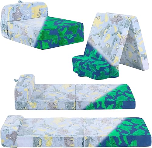 Miniatura 10 de Tiita Sofá cama plegable para niños, sofá cama plegable con funda extraíble, futón para niños, colchón plegable para habitación de los niños, sala