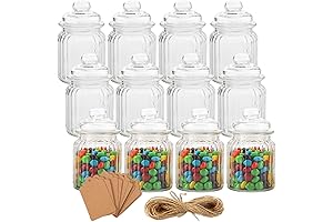 TOPZEA 12-Pack Small Glass Candy Jars with Airtight Lids