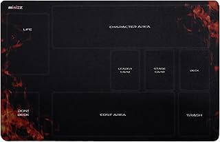 ワンピースカード 用 ラバー プレイマット 分かりやすい ガイド枠付き ハーフ 35×55cm バトルフィールド 収納袋 付き シンプルデザイン カードサプライ マウスパッド (ブラック)